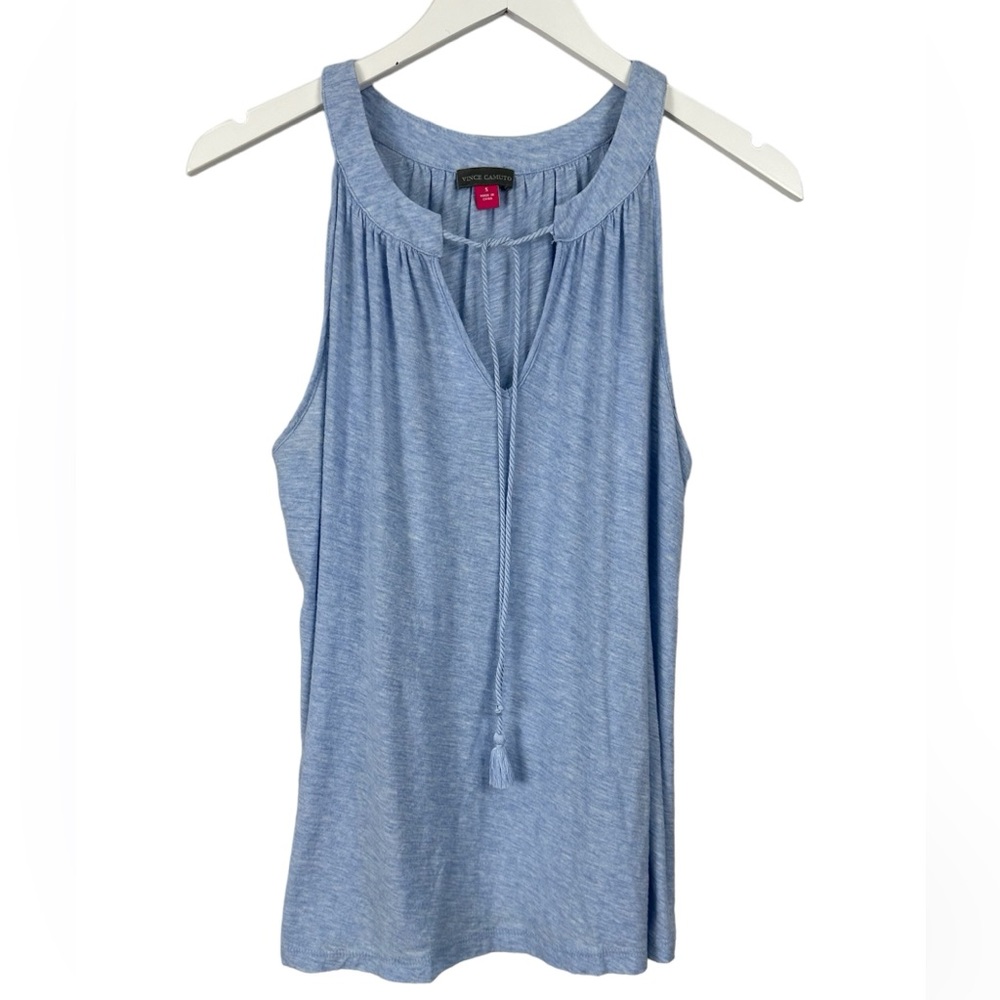 Vince Camuto Light Blue Boho Cotton Modal Tank Top Blouse Size Small